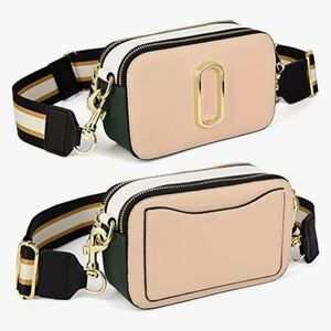 Boutique-Style Crossbody Purse – Adjustable Strap, In" Tan & Hunter Green